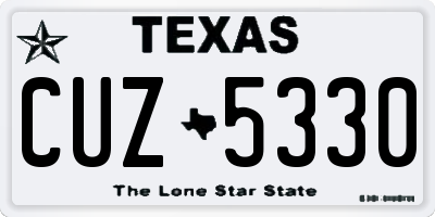 TX license plate CUZ5330