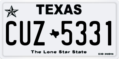 TX license plate CUZ5331