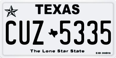 TX license plate CUZ5335
