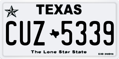 TX license plate CUZ5339