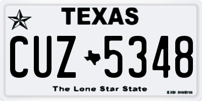 TX license plate CUZ5348