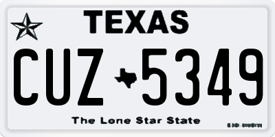 TX license plate CUZ5349