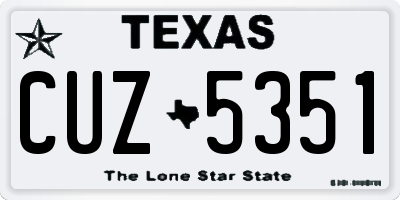 TX license plate CUZ5351