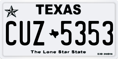 TX license plate CUZ5353