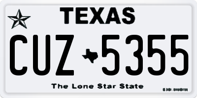 TX license plate CUZ5355