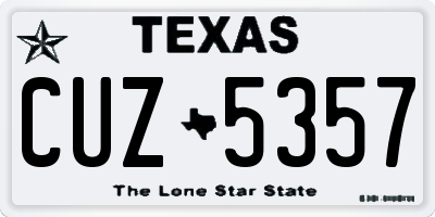 TX license plate CUZ5357