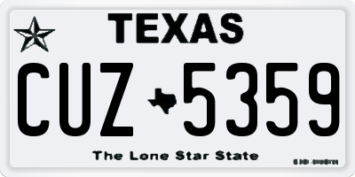 TX license plate CUZ5359