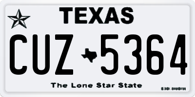 TX license plate CUZ5364