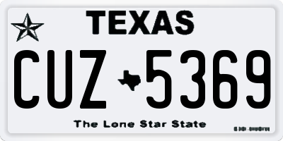 TX license plate CUZ5369