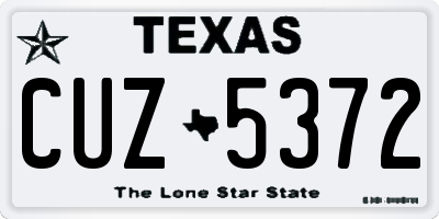 TX license plate CUZ5372
