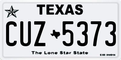 TX license plate CUZ5373