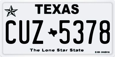 TX license plate CUZ5378