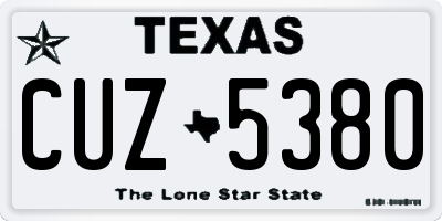 TX license plate CUZ5380
