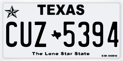 TX license plate CUZ5394