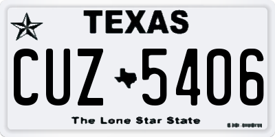 TX license plate CUZ5406