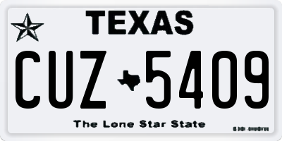 TX license plate CUZ5409