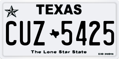TX license plate CUZ5425