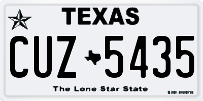 TX license plate CUZ5435