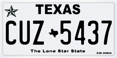 TX license plate CUZ5437