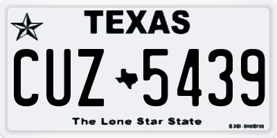 TX license plate CUZ5439
