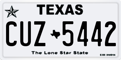 TX license plate CUZ5442