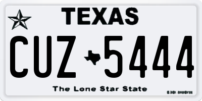 TX license plate CUZ5444