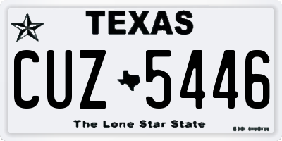 TX license plate CUZ5446