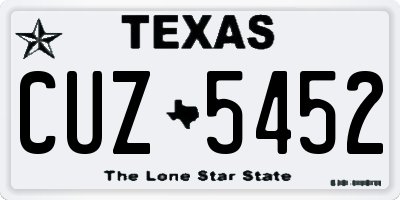TX license plate CUZ5452