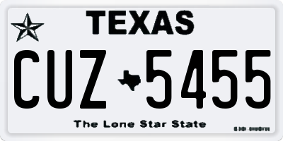 TX license plate CUZ5455