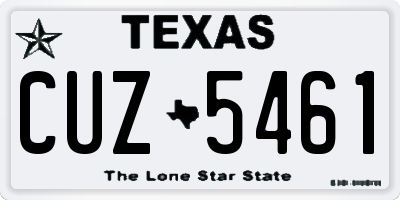 TX license plate CUZ5461