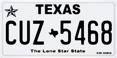 TX license plate CUZ5468