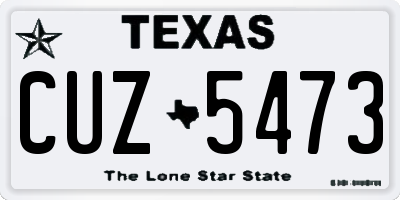 TX license plate CUZ5473