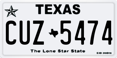 TX license plate CUZ5474