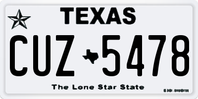 TX license plate CUZ5478
