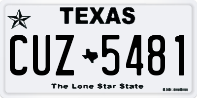 TX license plate CUZ5481