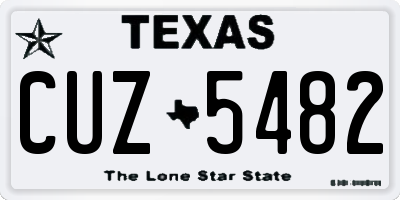 TX license plate CUZ5482