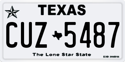 TX license plate CUZ5487