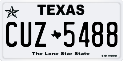 TX license plate CUZ5488