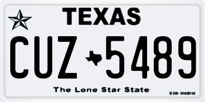 TX license plate CUZ5489