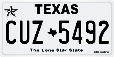 TX license plate CUZ5492