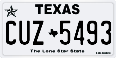TX license plate CUZ5493