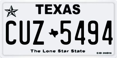 TX license plate CUZ5494