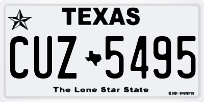 TX license plate CUZ5495