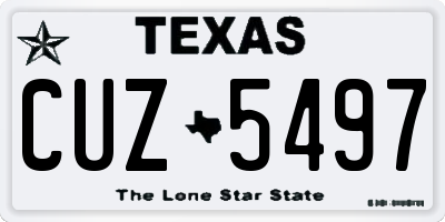 TX license plate CUZ5497