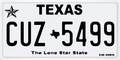 TX license plate CUZ5499