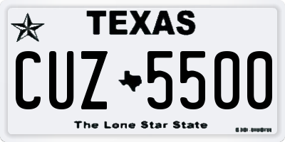 TX license plate CUZ5500