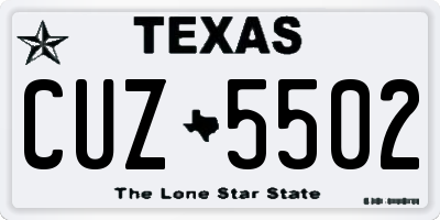 TX license plate CUZ5502