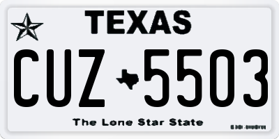 TX license plate CUZ5503