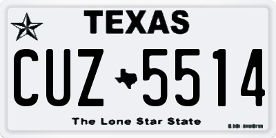TX license plate CUZ5514