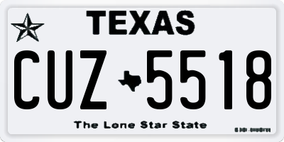 TX license plate CUZ5518